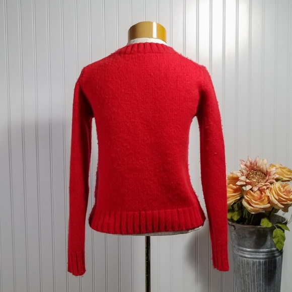 | j crew | bright red crew sweater - Picture 3 of 5